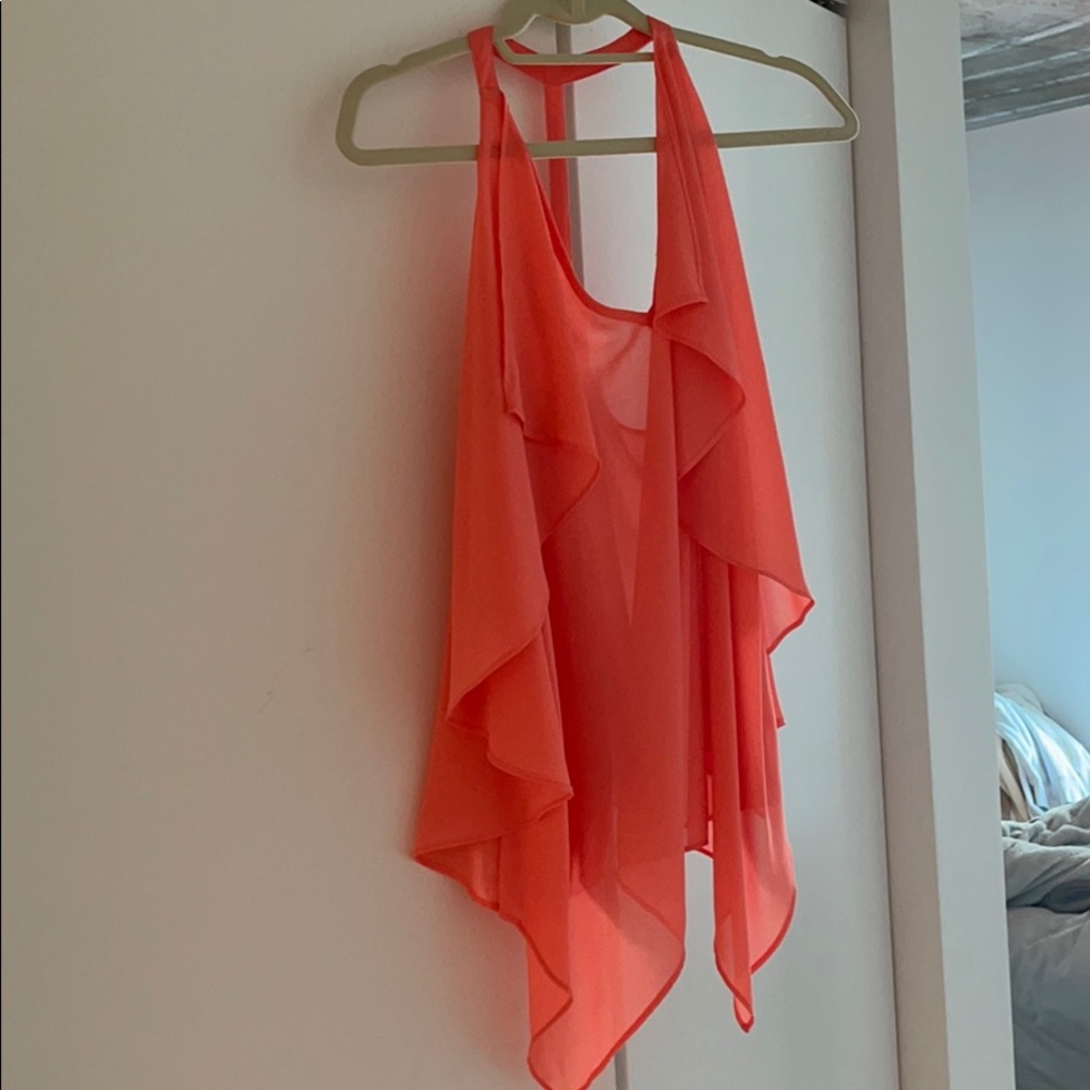 Orange sheer top